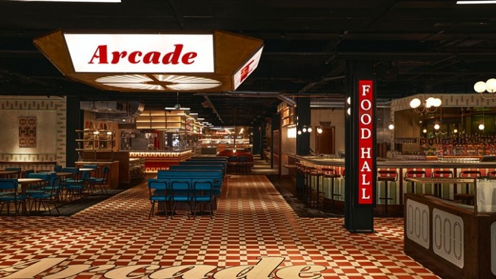 mid-century styled interior at Battersea Power Station