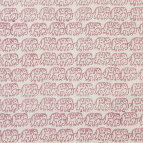 A pink elephant pattern on a white surface Description automatically generated