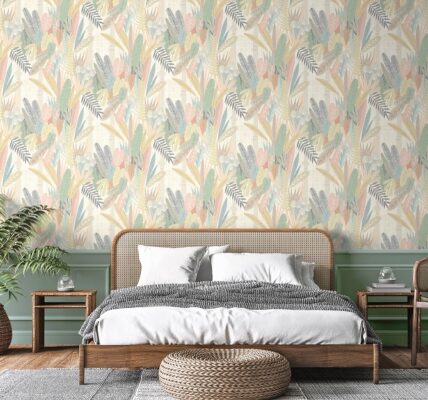A room with a bed and a plant Description automatically generated