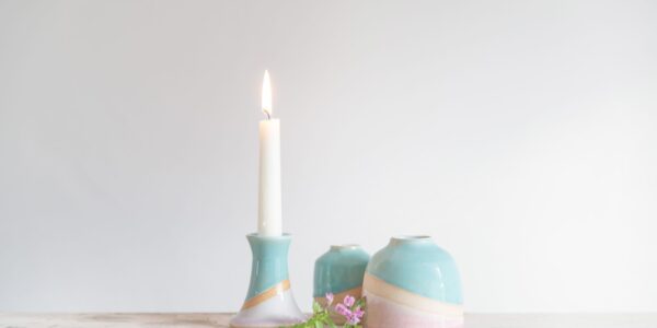Beautiful handmade ceramic interior decorations in beautiful soft pastel colours.