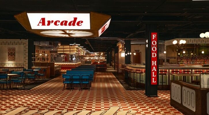 mid-century styled interior at Battersea Power Station