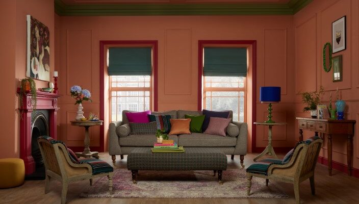 Moon fabrics made into cushions and placed on a sofa