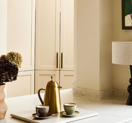 The image shows Thorndown's Whey White Wall Paint. It's an off-white cream with a light, buttery hue and a flat matt finish. It's an eco-friendly, water-based paint with minimal VOCs, and is designed to be durable and washable. It can be used on walls, ceilings, metal radiators, and interior wood like furniture and trim.